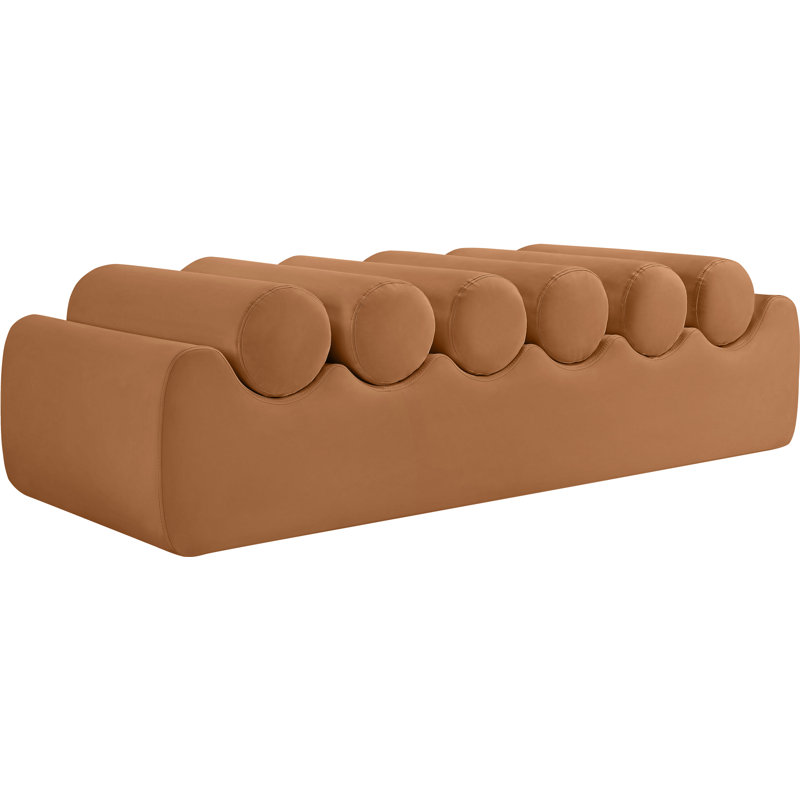 Rumble Vegan Leather Bench, 16.5" H x 56" W x 22" D, Cognac Vegan Leather