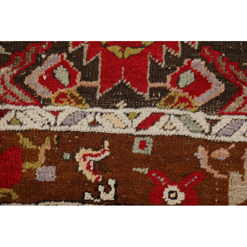 Tapis rouille en laine noué à la main de conception unique 3 pi 9 po x 6 pi 7 po New Age