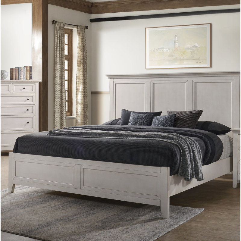 Jacon Storage Platform Bed, Queen, Rustic White