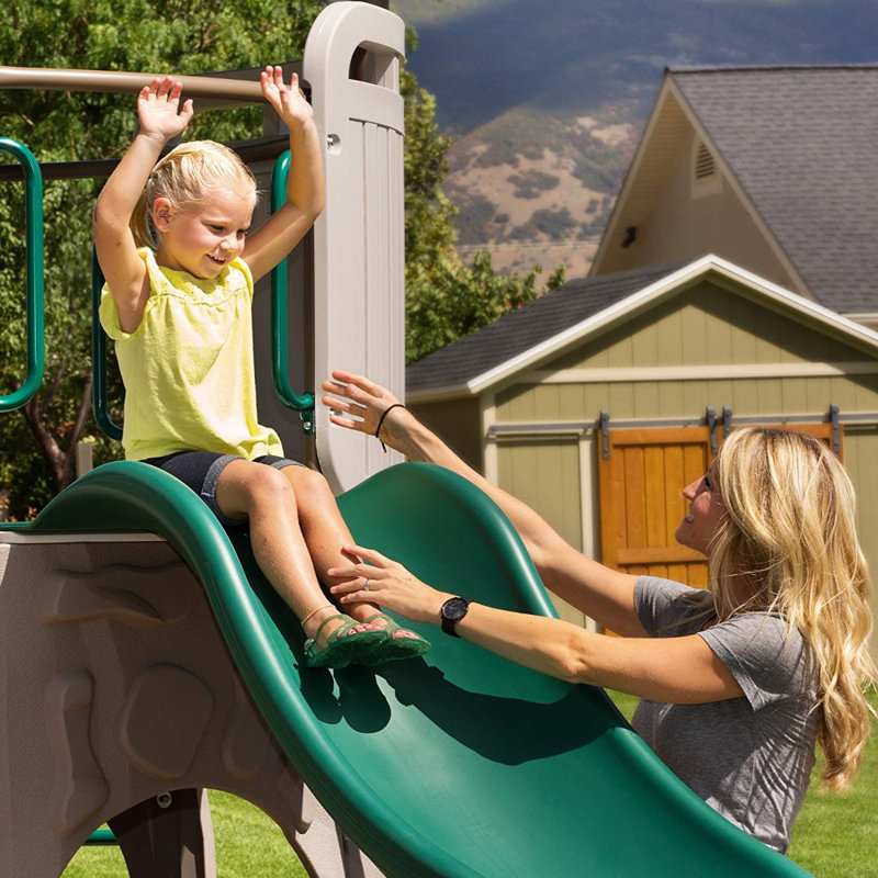 Lifetime Green and Tan Adventure Tower Swing Set with Slide