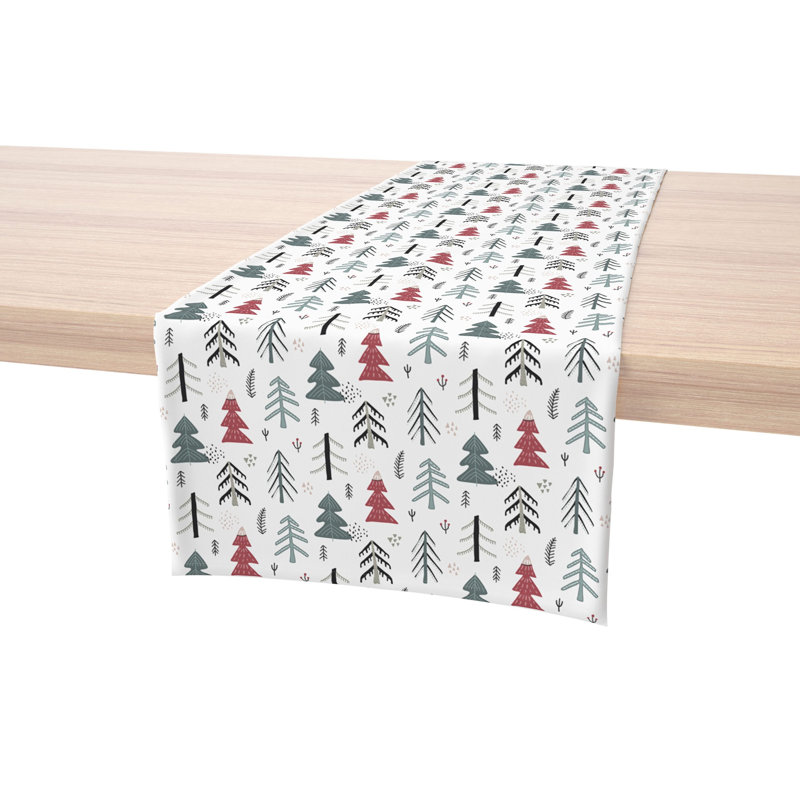 Fabric Textile Products, Inc. Table Runner, 100% Cotton, Christmas Tree Doodle, 16" x 90"