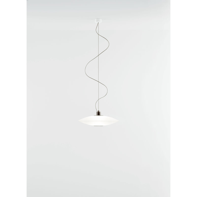 1 - Light Chrome Geometric Pendant, Opal White, 200cm H x 63cm W x 63cm D