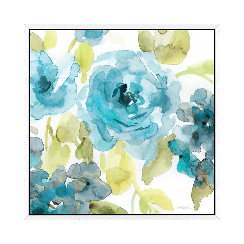 Belle's Blue II by Carol Robinson - Painting on Canvas, White Framed, 45.72 cm H x 45.72 cm W
