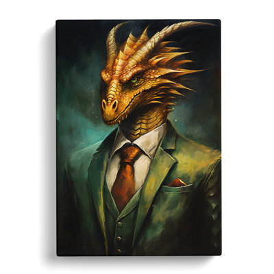 Dragon In A Suit Painting - No Frame Print