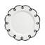 Service de table 12 pièces Sango Dolomite pour 4 assiettes et bols blancs brillants avec rebords festonnés noirs, va au lave-vaisselle et au micro-ondes, ensembles de vacances de qualité supérieure, éclaboussures de joie-118586129