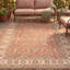 Tapis lavable en polyester à motif floral traditionnel orange Hazel-1817193246