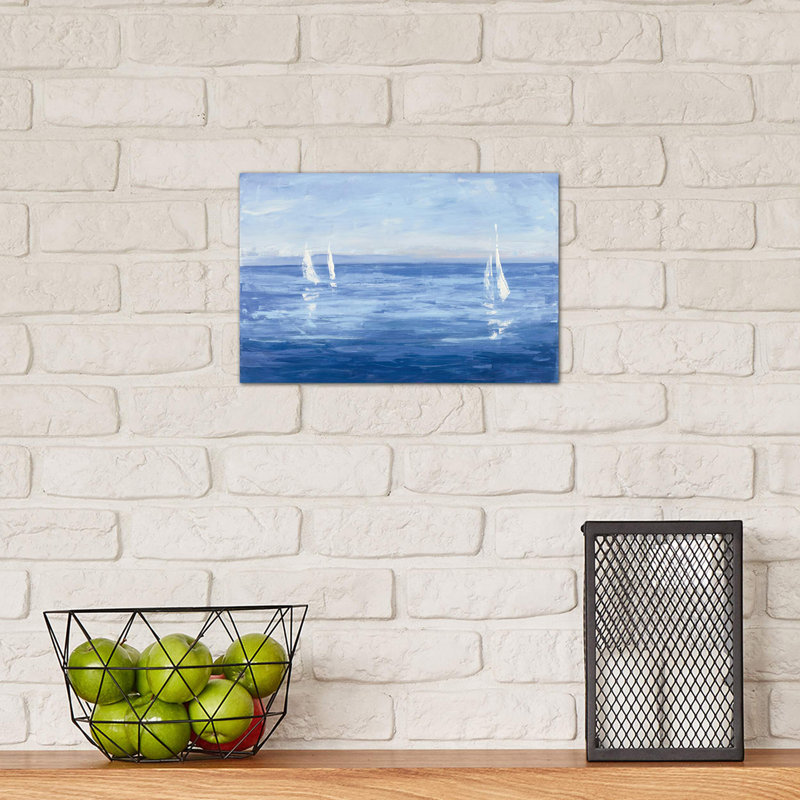Open Sail by Julia Purinton - Wrapped Canvas Painting, 20.32 cm H x 30.48 cm W