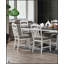 Ensemble de salle à manger extensible blanc antique 7 pièces avec chaises à dossier échelle, parfait pour les intérieurs classiques et modernes