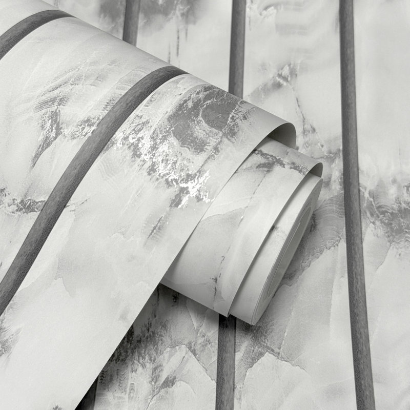 Marble Slat Panel Luxury Wallpaper, Grey