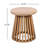 Light Teak Round Coffee Table, Acacia Wood Outdoor Patio Side Table For Backyard-1962522442