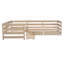 Lit plateforme simple en L avec 3 tiroirs de rangement - Économie d'espace, bois massif, assemblage facile, naturel-2056429560