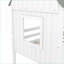 Lit mezzanine simple simple Pinewood avec fenêtres latérales, blanc et gris - Aucun sommier requis pour les petites chambres