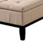 Repose-pieds Rippley 36 po, couvercle de rangement divisé, revêtement capitonné gris foncé, bois-385094074