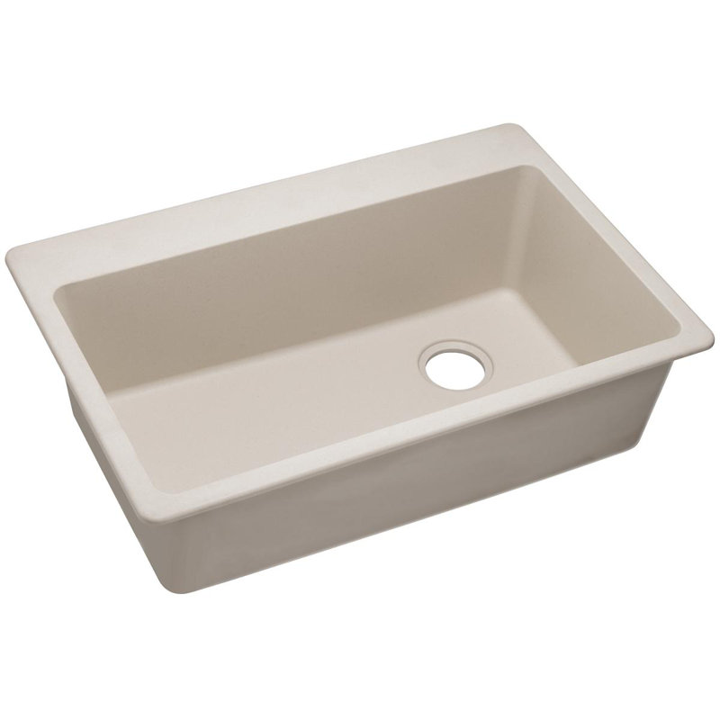 Évier de cuisine encastré 33 po x 22 po x 9 1/2 po Quartz Classic, Bisque