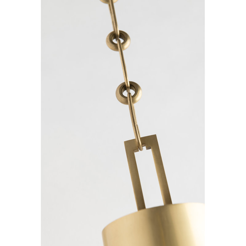 Luminaire suspendu en forme de globe à 1 lumière Raleigh, Laiton vieilli, H 19,5 po x l 9 po x P 9 po