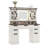 Farmhouse Makeup Vanity with Sliding Cabinets and Power Outlet