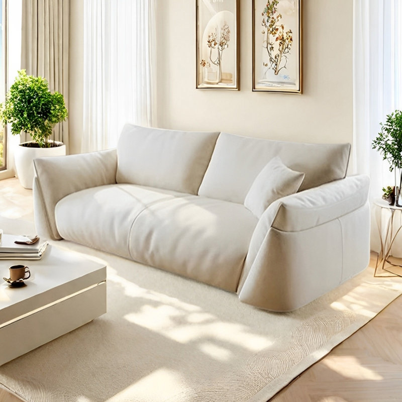 Canapé moderne simple de style crème, H 31,49 po x l 67 po x P 38,58 po, 2
