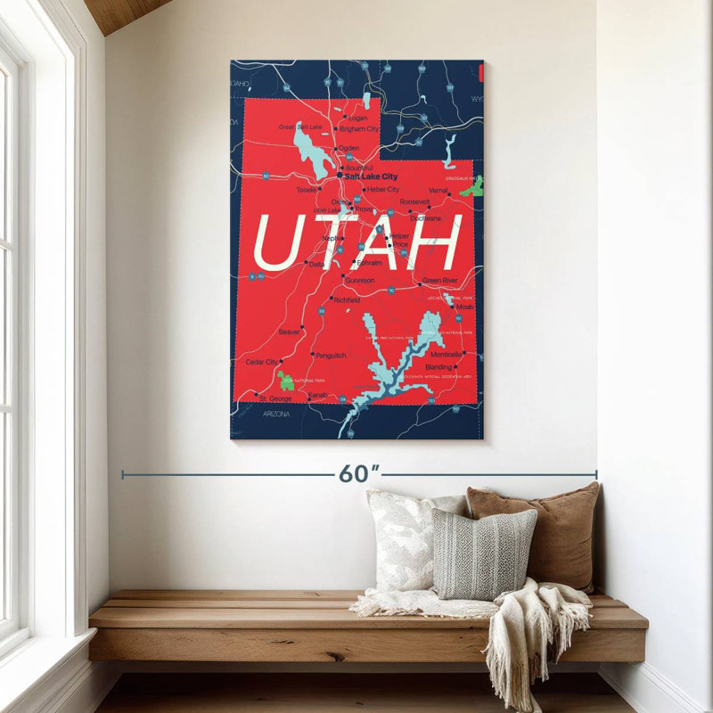 Carte détaillée de Aliaz, Utah, H 48 po x l 32 po