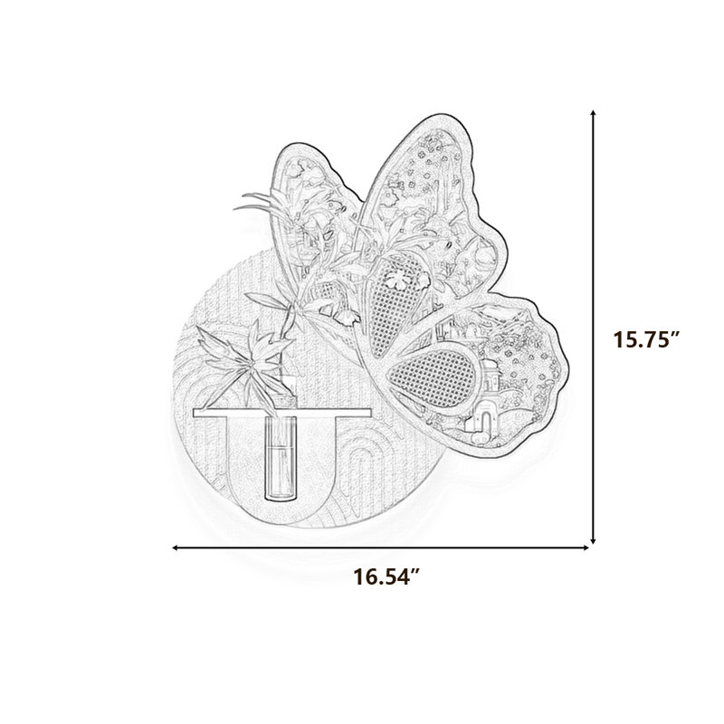 Art mural noir et blanc en forme de grès, H 15,75 po x l 16,54 po