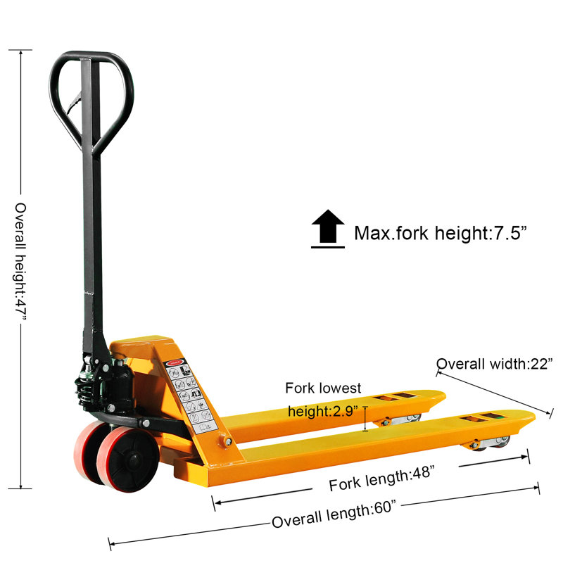 Transbordeur industriel Unisoar avec fourches de l 27 po x L 48 po, 6600 lb. 