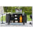 Durable 55.5 Inch Outdoor Kitchen Island with Stainless Steel Sink and Lockable Wheels for BBQ and Pizza Prep