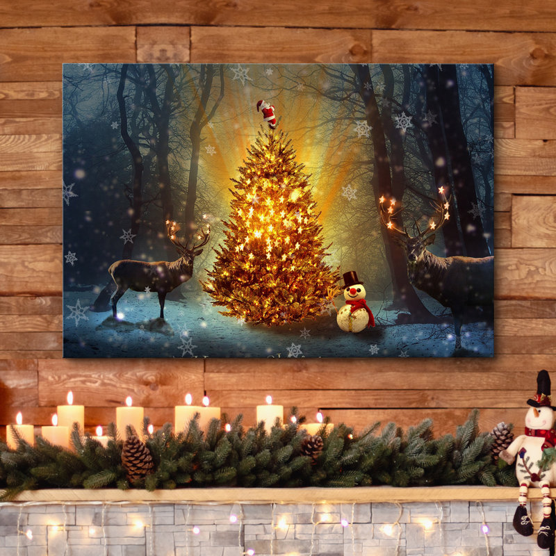 Arbre de Noël X05, impression sur toile tendue, H 16 po x l 24 po
