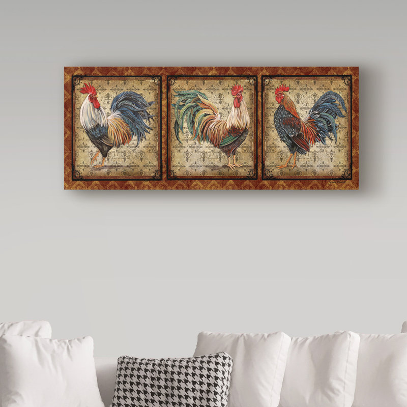 «Le Coq Rooster 3» par Deagen, impression sur toile tendue, H 20 po x l 47 po x P 2 po