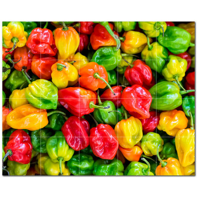 Fruit Photo 4.25'' x 4.25'' Satin Ceramic Decorative Mural