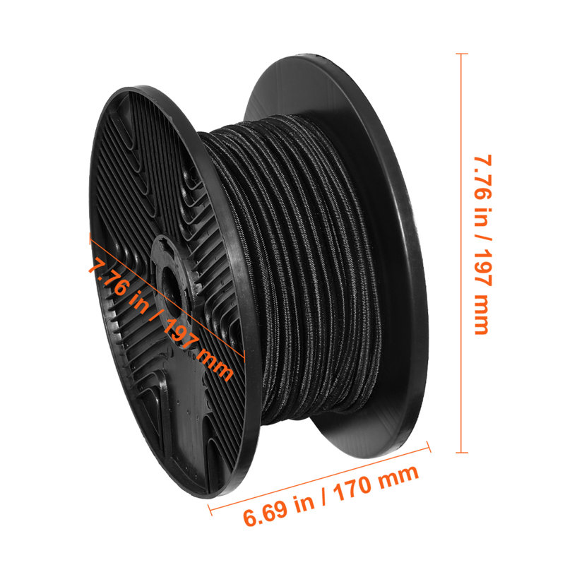 3/8in Bungee Cord 120 ft/36 m Spool Heavy Duty Bungee Straps 100% Stretch