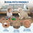 Modern Easy Jute Rug Machine Washable Geometric Bordered Indoor Outdoor Carpet with Non-Slip Backing, Non-Shedding Floor Cover for Backyard, Bedroom, Patio