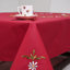 Housse de table rouge en coton épais brodée à la main - Nappe florale multicolore pour table de salle à manger et décoration intérieure élégante