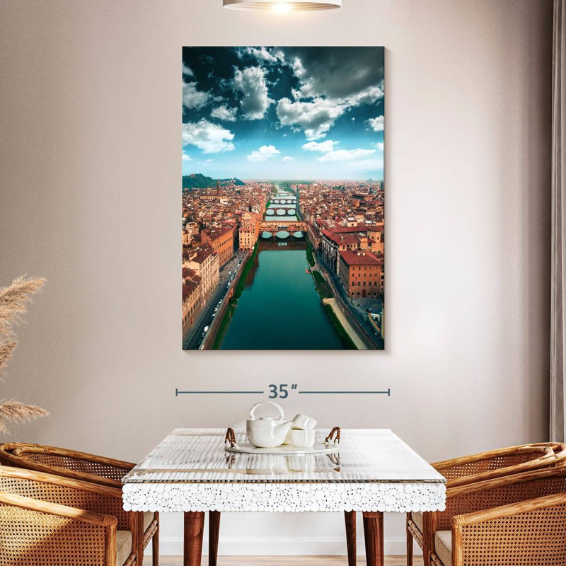 Aime Arno River In Florence, 51" H x 34" W