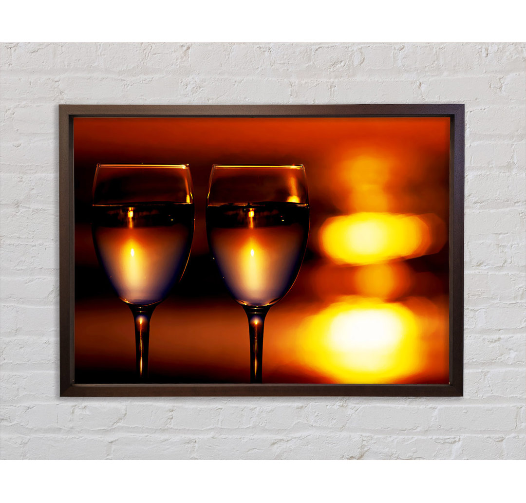 Sunset Wine Lovers - Einzelbildrahmen Kunstdrucke auf Leinwand