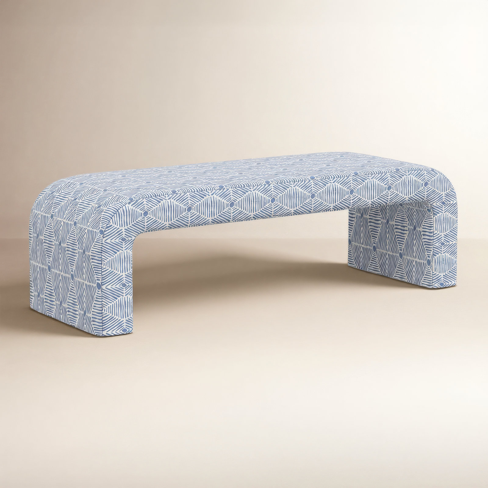 Barley 50" Bedroom Bench, Painted Diamond Dusty Blue