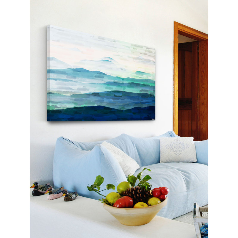«Mountain Tops» par Parvez Taj, reproduction d'art sur toile tendue, H 12 po x l 18 po x p 1,5 po