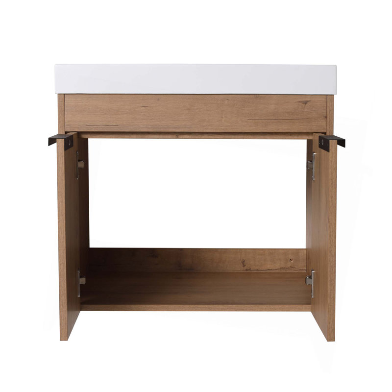 Meuble-lavabo 24 po avec comptoir, lavabo en résine, portes à fermeture douce