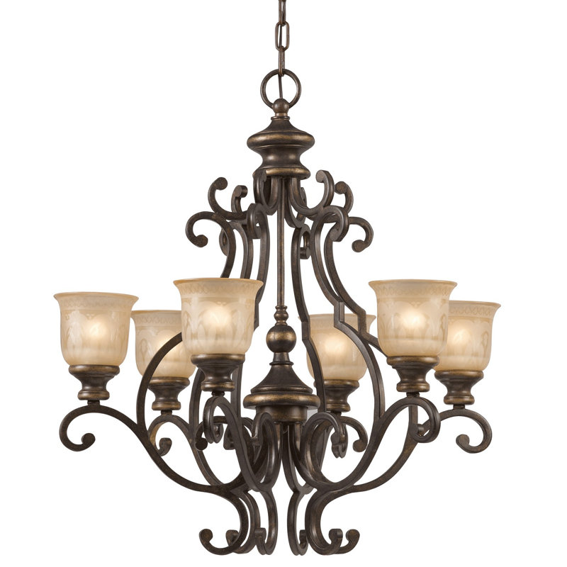 Tusten 6 - Light Shaded Classic / Traditional Chandelier