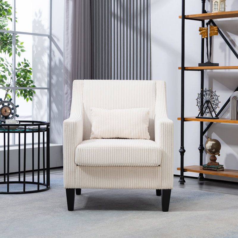 Fauteuil de 26,7 po de largeur, Velours côtelé beige