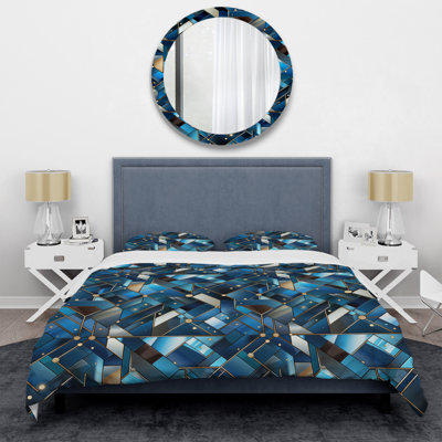 Ensemble de housse de couette en microfibre Industrial Blue Harmony
