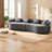 Modern Curved Sofas, 111 Inch Grey Chenille Deep Seat Sectional for Home