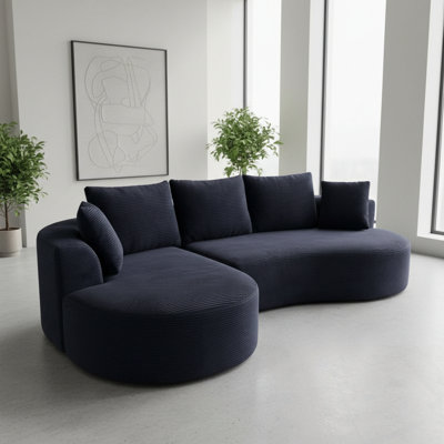Canapé modulaire en velours côtelé avec coussins