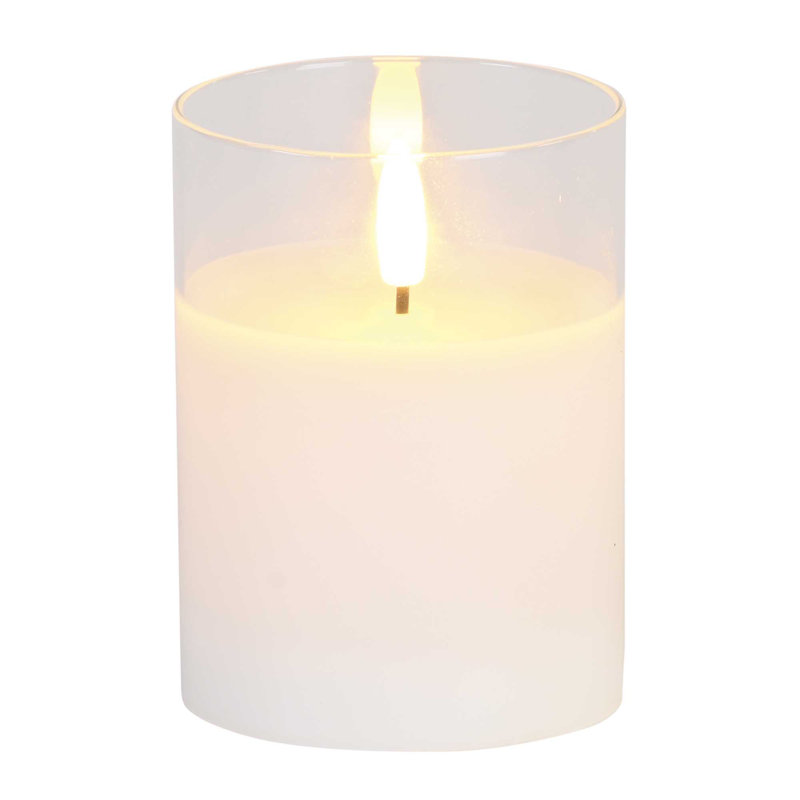 Fresh Flameless Jar Candle with Glass Holder