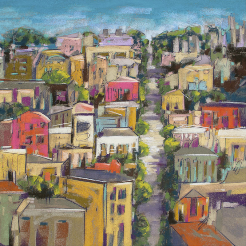 City Colour II by Jennifer Gardner - Wrapped Canvas Painting, 30cm H x 30cm W x 3.8cm D