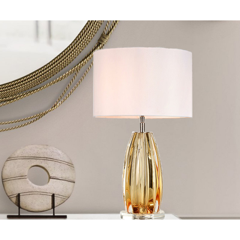 Cognac Simple Clear Tinted Bronze Glass Lamp