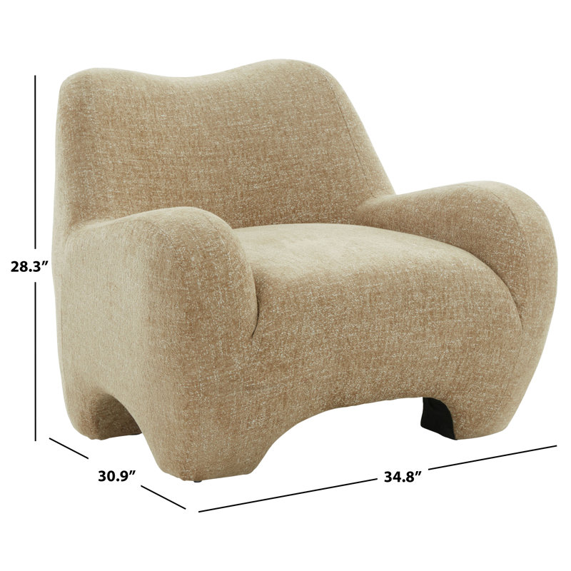 Fauteuil d'appoint en chenille Randal, Marron clair