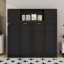 Lit escamotable double avec armoires de rangement-945610501-945610502