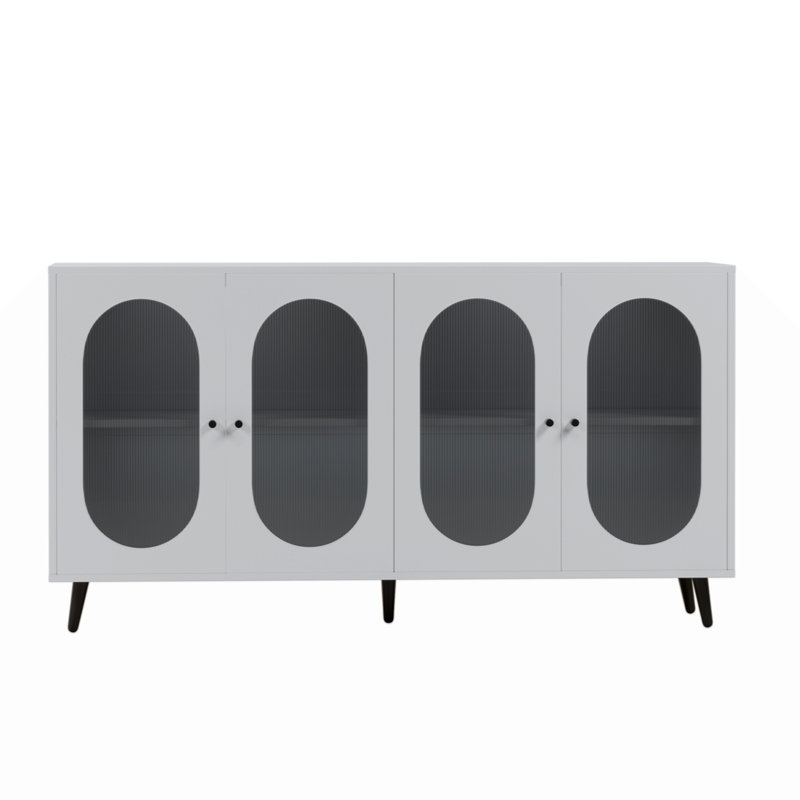 Accent Sideboard Cabinet With Acrylic Doors, Freestanding Storage Cupboard Console Table  Kitchen Dining  Hallway Office,