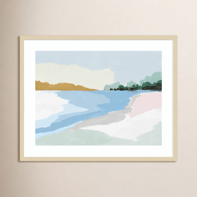 «Soft Coastal I» par Z Isabelle - peinture encadrée, H 27 po x l 33 po, Brun
