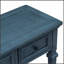 Console classique de style rétro avec trois tiroirs et une tablette inférieure ouverte, facile à assembler, bleu marine-1176669673