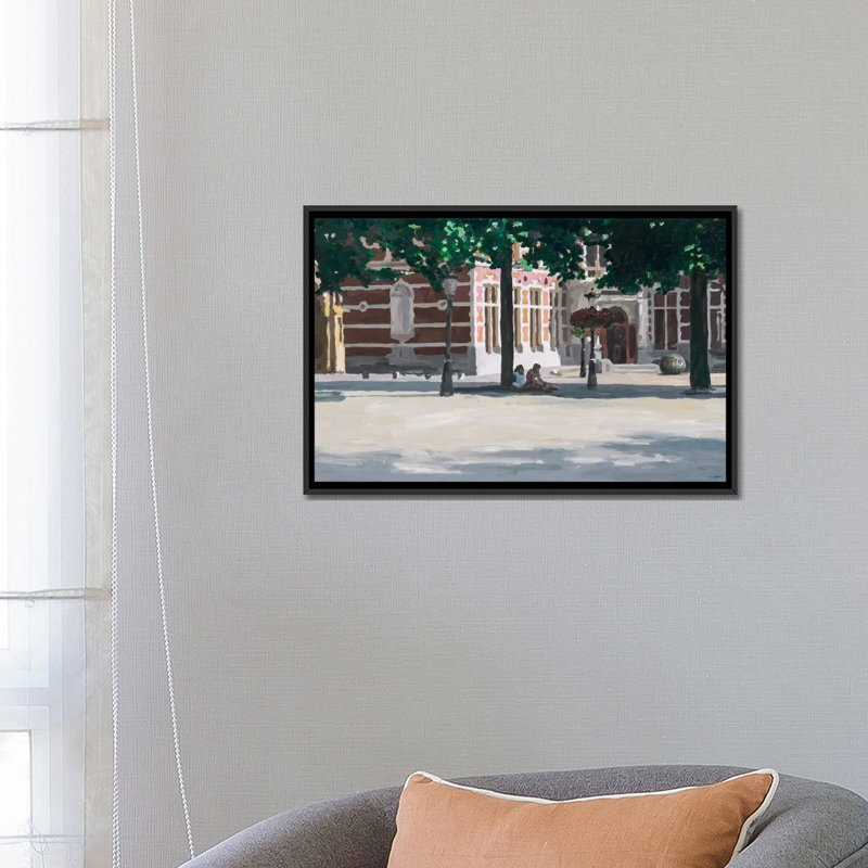 « under the tree », reproduction sur toile, H 18 po x l 26 po x P 1,5 po, Toile avec cadre flottant noir, Pas de tapis